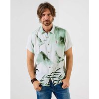 Incredible Crane Shirt White Green L42 44