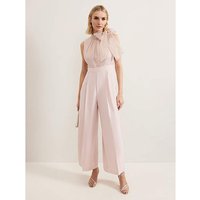 Tie Neck Jumpsuit Pale