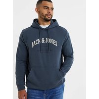 Jack & Jones Denver Logo Hoodie in Blue Grey