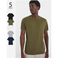 5 Pack Crew Neck T Shirts Long