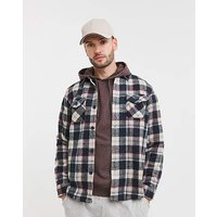 Double Pocket Check Overshirt Navy Burgundy Jacamo 2XL51 53