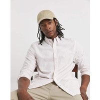 Long Sleeve Stripe Oxford Shirt Regular Pink Cream Jacamo 2XL52 54