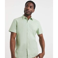 Short Sleeve Linen Blend Shirt 5XL60 62