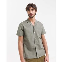 Short Sleeve Revere Linen Blend Shirt 51 53