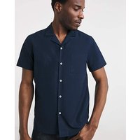 Short Sleeve Revere Collar Linen Shirt 4XL57 59
