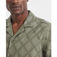 Pointelle Jacquard Revere Collar Shirt 1XL48 50