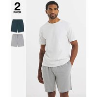 2 Pack Lounge Shorts Grey Navy Grey Navy Jacamo 42 44