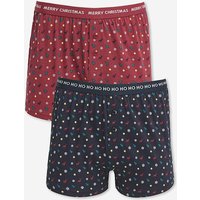 2PK Novelty Loose Boxers Navy Red Jacamo 50 52