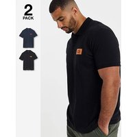 & Rush Polo 2 Pack Set Navy Black & 5XL