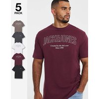 & George Logo 5 Pack T Shirts Port Royale & 2XL