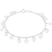 Sterling Heart & Star Bracelet INCH