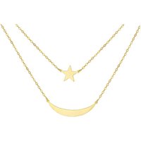 9CT Star & Moon Layered Necklace