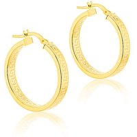 9CT Greek Pattern Hoop Earrings