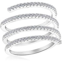 Sterling CZ Band Spriral Ring N