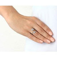 9CT Pave CZ Double Heart Ring