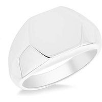 Stering Hexagonal Signet Ring