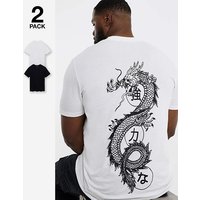 & Fred T Shirt 2 Pack Black White & 5XL
