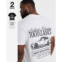 & Motion T Shirt 2 Pack Black White & 3XL