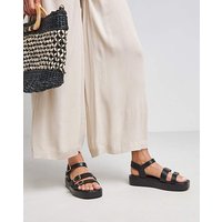 Chunky Multi Buckle Sandal Ex Wide PU
