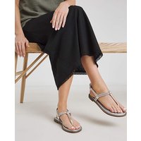 Diamante Sparkly Toe Post Sandal Wide