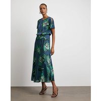 Split Sleeve Maxi Dress Floral Print