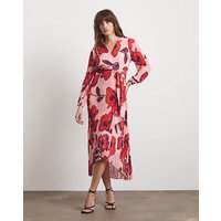 Pleated Wrap Dress Floral