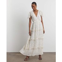 Maxi Ruffle Dress Mono Spot