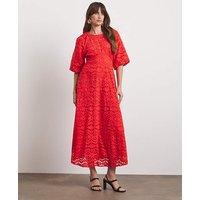Puff Sleeve Broderie Dress