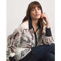 Border Print Shirt Mono Floral