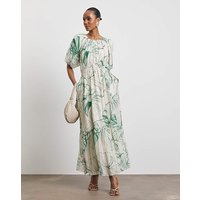 Puff Sleeve Dress Print