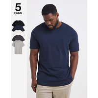 5 Pack Crew T Shirts Extra Long