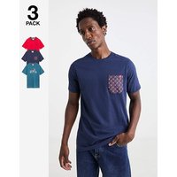 3 Pack T Shirts Long Length Multi Coloured 1XL48 50