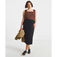 Jersey Tube Midi Skirt