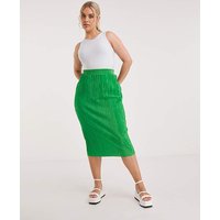 Plisse Midi Tube Skirt