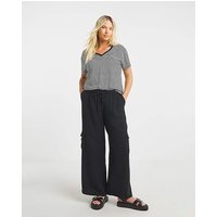 Drawcord Waist Utility Wide Leg Trouser