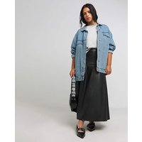 Pu Pleated Midaxi Skirt