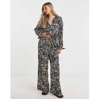 Crinkle Wide Leg Trousers