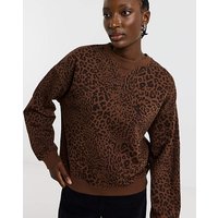 Drop Shoulder Sweatshirt Animal Print