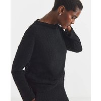Boucle Slash Neck Slouch Top
