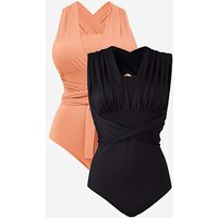 2 Pack Convertible Swimsuits Black Brown