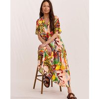 Angel Sleeve Midi Dress Print