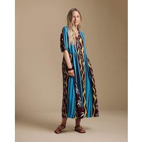 Crinkle Button Down Midi Dress Print