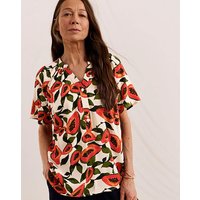 Printed V Neck Blouse Print