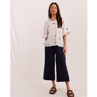 Petite Cropped Linen Trousers
