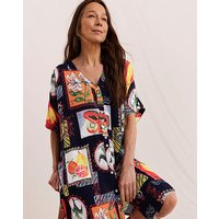 Button Through Shift Dress Print