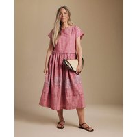 Stripe Embroidered Midi Dress Stripe