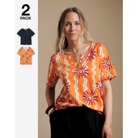 2 Pack Cotton T Shirts Print