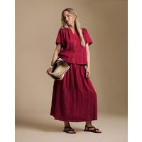 Embroidered Cotton Midi Skirt