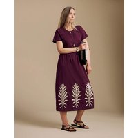 Embroidered Hem Midi Dress