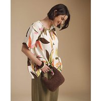 Printed Crinkle Blouse Print